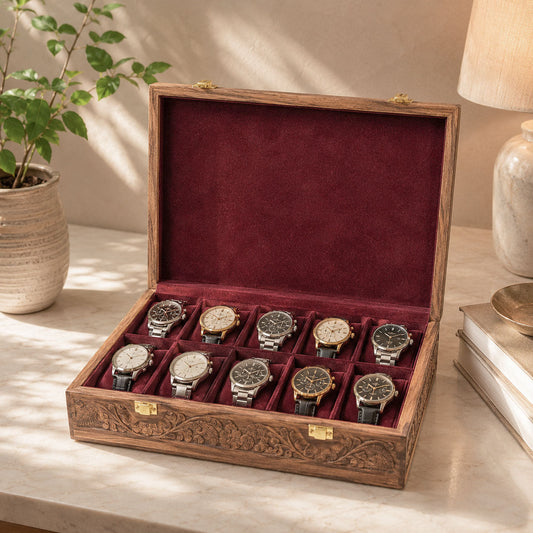 10 Watches - Carving - Wood Top - Elegance Antique Store