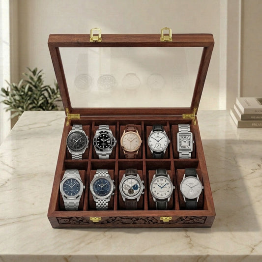 10 Watches - Glass Top - Premium Quality - Elegance Antique Store