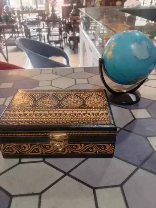 Naqshi Wooden Box with Velvet Lining