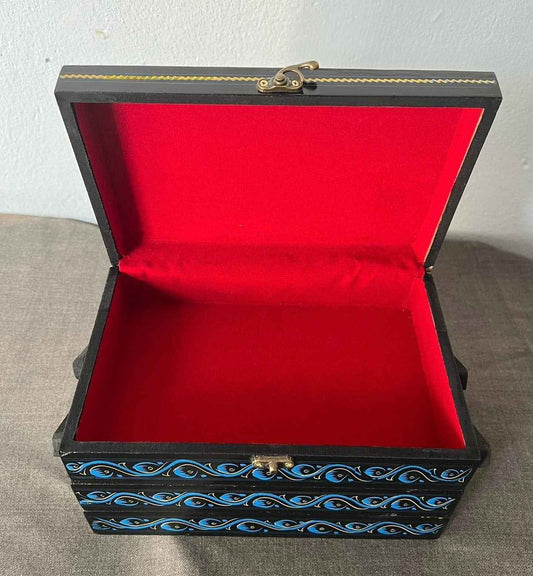 Blue 3 Layer Naqshi Art Jewelry Box