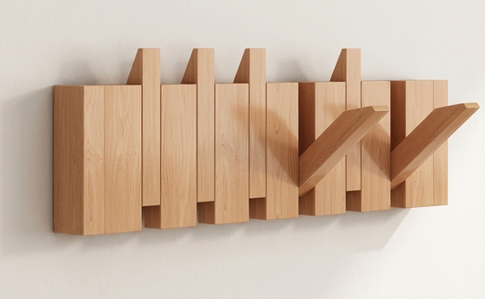 Piano Key Foldable Hook Rack – Natural Beech Wood
