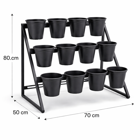 Modern Metal Flower Stands with 12 Pots