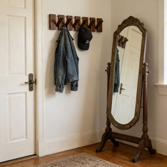 Wooden Piano Key Coat Rack – 6 Foldable Hooks