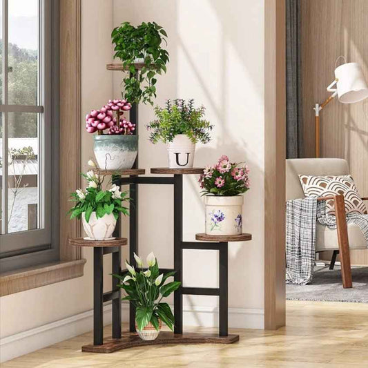 Engross Quinary Planter Shelf Organizer Stand Rack