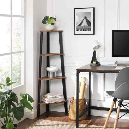 Joshy Corner Lounge Living Room Bookcase Organizer Rack Decor