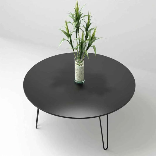 Tatami Round Living Lounge Center Side Hairpin Tables (Set of 2)