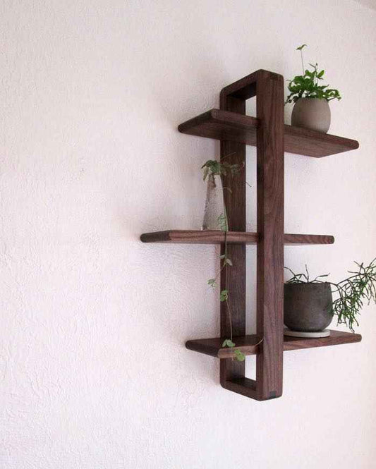 Wall Mounted Vintage Wooden Organizer Rack Shelf Decor