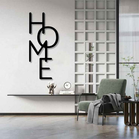 Vertical “HOME” Text Metal Wall Art – Modern Wall Decor for Living Room, Entryway & More