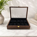 10 Watches - Plain - Glass Top - Black