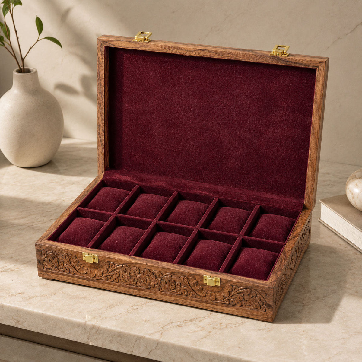 10 Watches - Carving - Wood Top - Elegance Antique Store