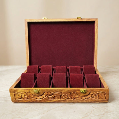 10 Watches - Carving - Wood Top - Hard Pillows - Elegance Antique Store