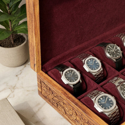 10 Watches - Carving - Wood Top - Hard Pillows - Elegance Antique Store