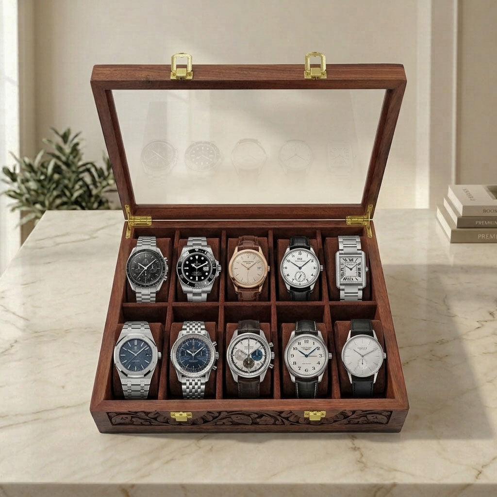 10 Watches - Glass Top - Premium Quality - Elegance Antique Store