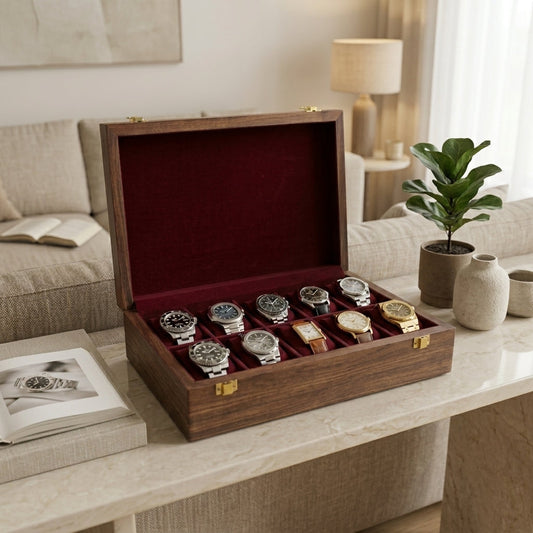 10 Watches - Plain - Wood Top - Elegance Antique Store