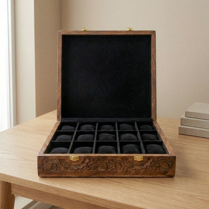 15 Watches - Carving - Wood Top - Black - Elegance Antique Store