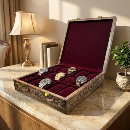 Customized Name or Logo Wooden Watch box - Elegance Antique Store