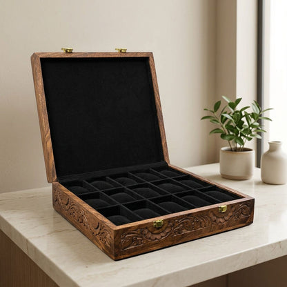 15 Watches - Carving - Wood Top - Black - Elegance Antique Store