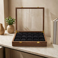 15 Watches - Golden Hinge - Glass Top - Black