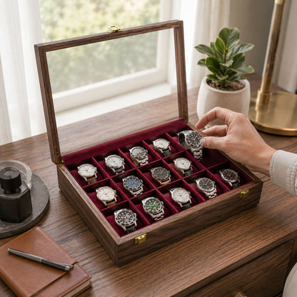 15 Watches - Plain - Glass Top - Elegance Antique Store