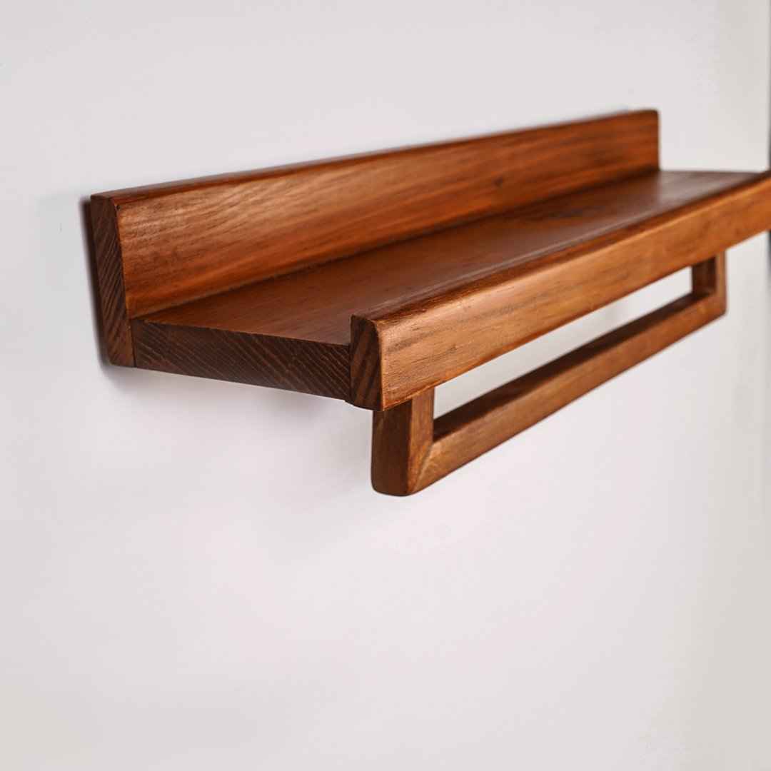 Drifter Solid Wood Bathroom Floating Organizer Shelf Decor