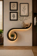 Spiral Swirl LED Wooden Wall Shelf