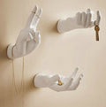 White Gesturing Hand Wall Hooks Set