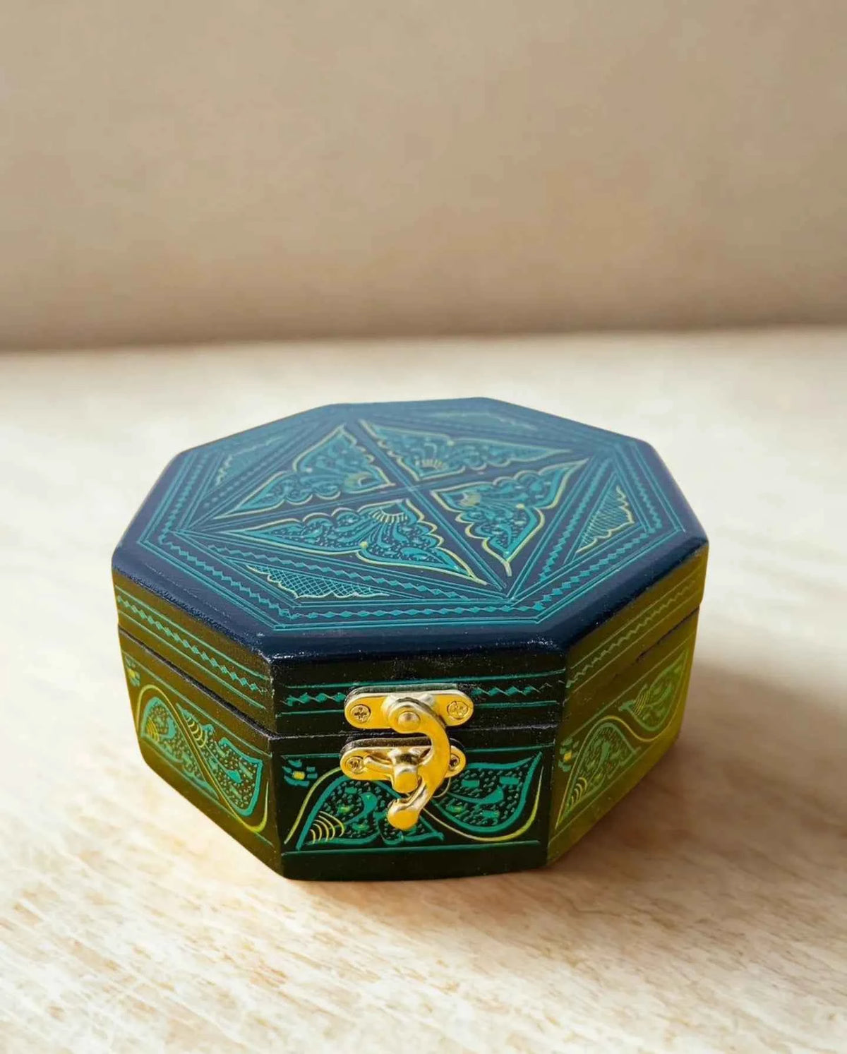 Diagonal Naqshi Wooden Jewelry Box