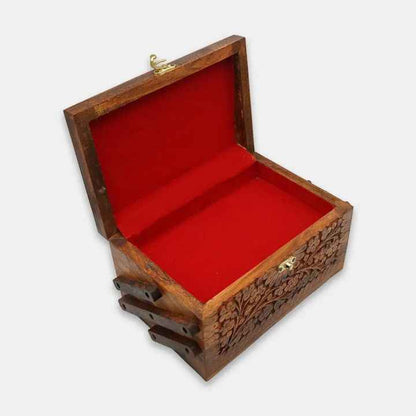 3 Layer Wooden Jewelry Box - Lockable Keepsake Box