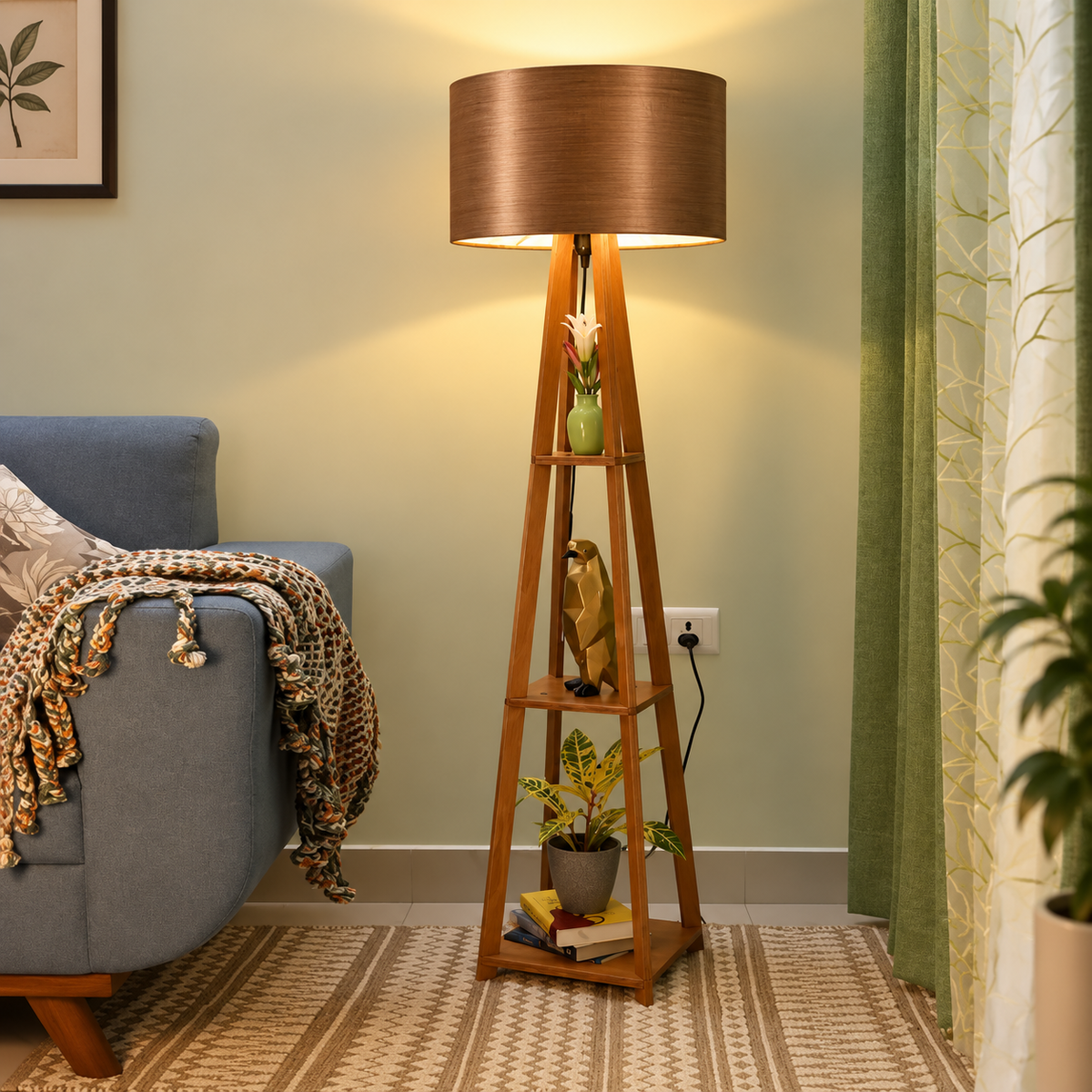Wooden Classic Floor Lamp for Living Room Home Decoration