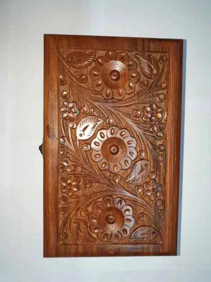 Vintage Style Wooden Jewelry Box with Lock