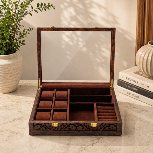 3 in 1 Box - Glass Top - Premium Quality - Elegance Antique Store