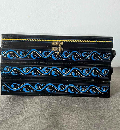 Blue 3 Layer Naqshi Art Jewelry Box