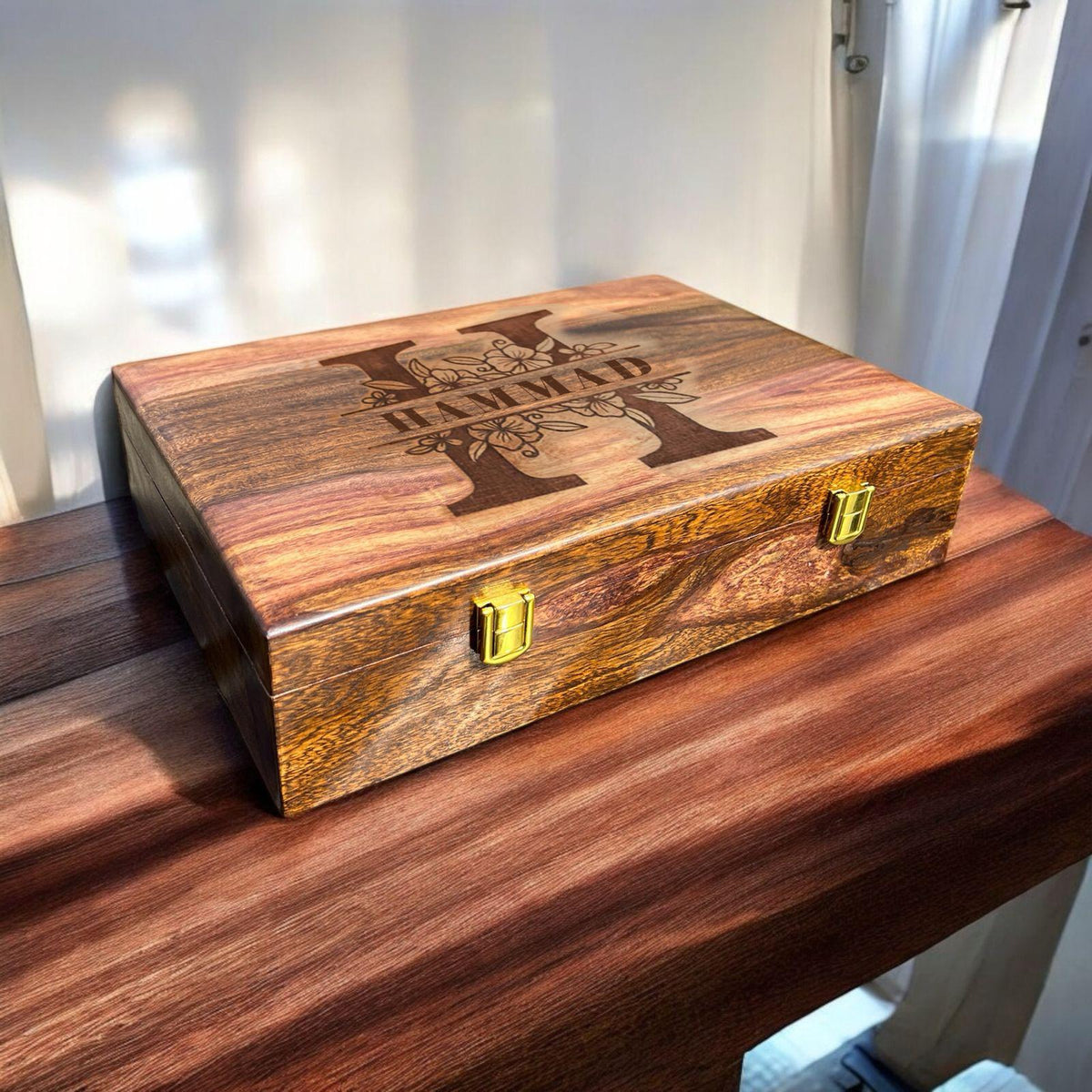 Customized Name or Logo Wooden Watch box - Elegance Antique Store