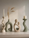 Nordic Ceramic Candle Holders Abstract Statue
