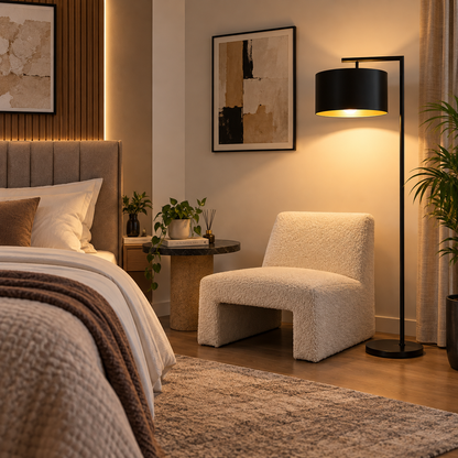 Golden Floor Lamp for Living Room & Bedroom Decor