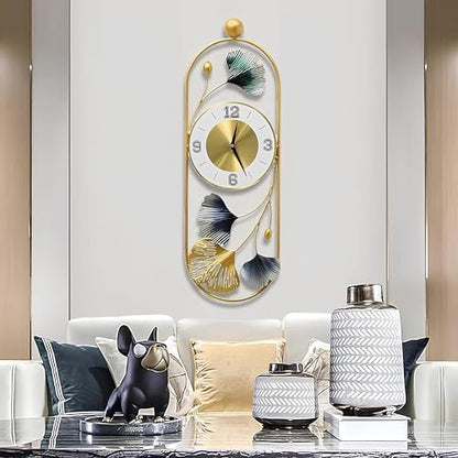Golden Leaf Luxe Wall Clock
