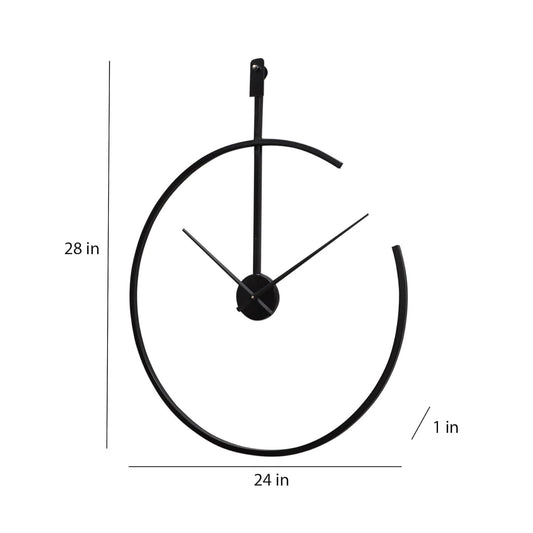 Minimal Arc – Premium Black Metal Wall Clock for Modern Home & Office Decor