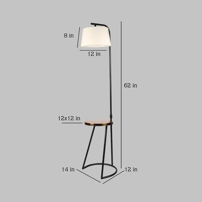 Contemporary Metallic Floor Lamp with Table