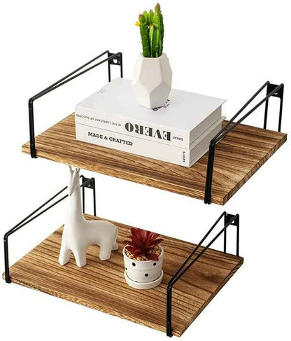 Carbonized Lounge Living Room Floating Organizer Shelf (Set of 2)