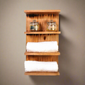Triptych Kitchen Solid Wood Bathroom Organizer Floating Shelf