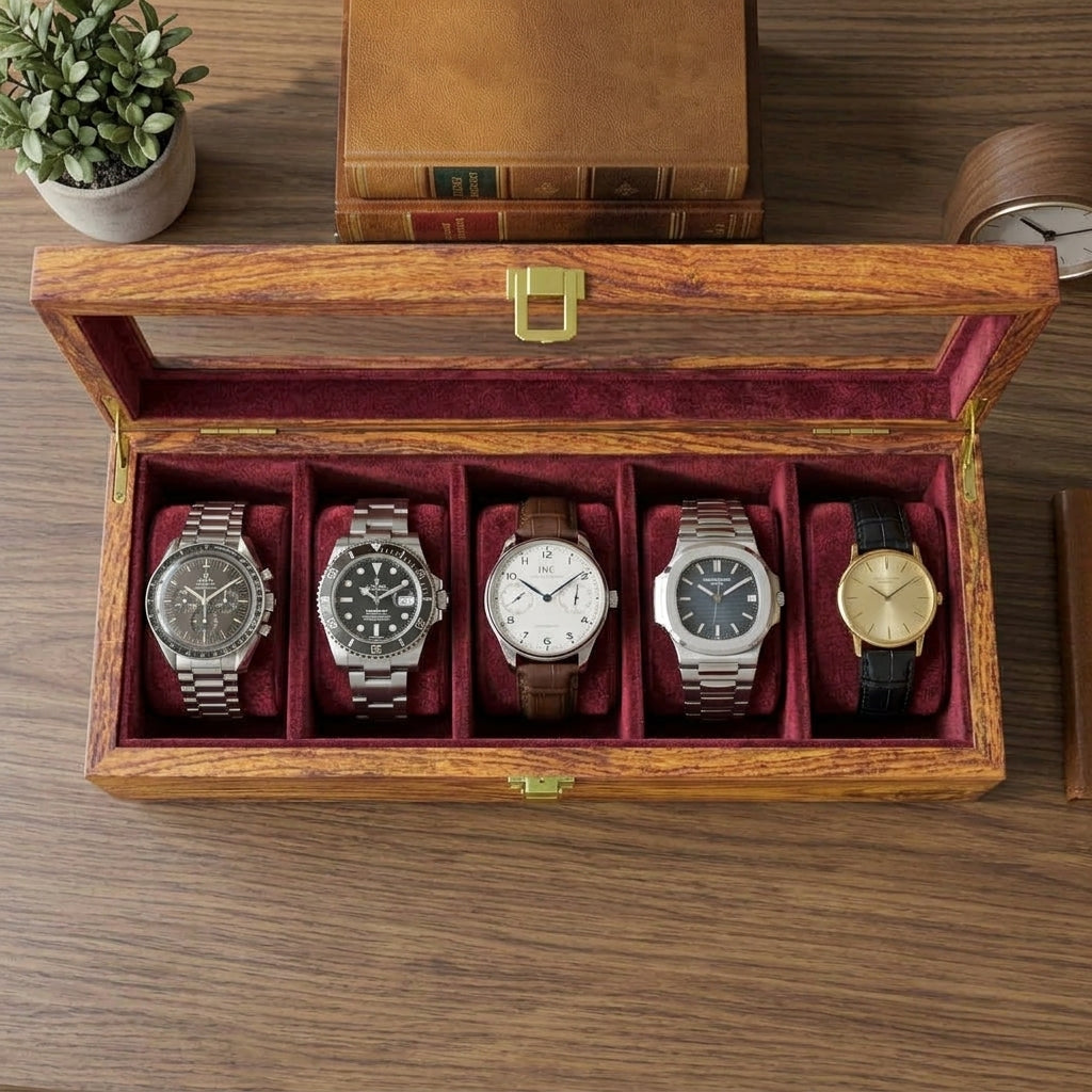 5 Watches - Plain - Glass Top - Elegance Antique Store