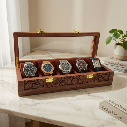 5 Watches - Glass Top - Premium Quality - Elegance Antique Store