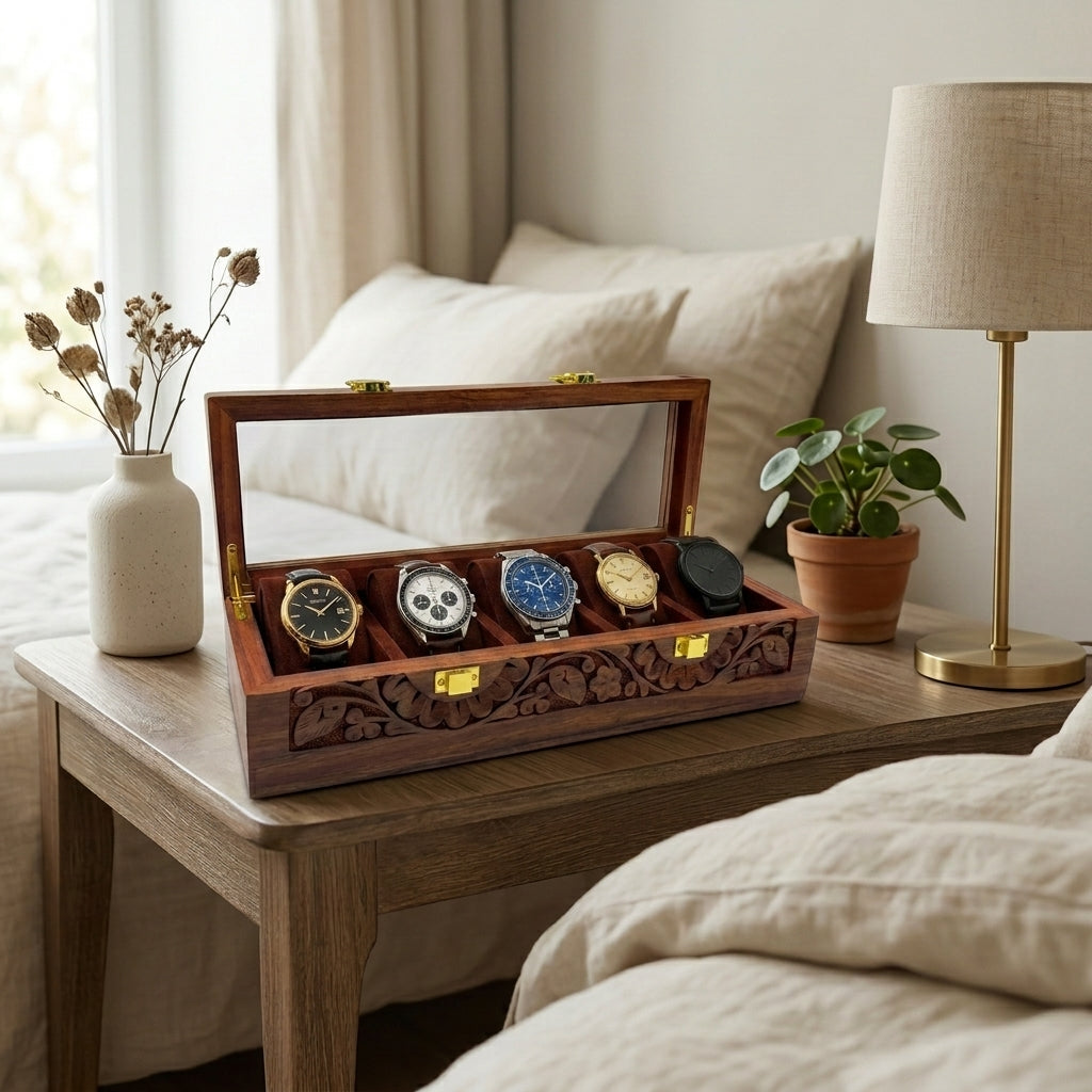 5 Watches - Glass Top - Premium Quality - Elegance Antique Store