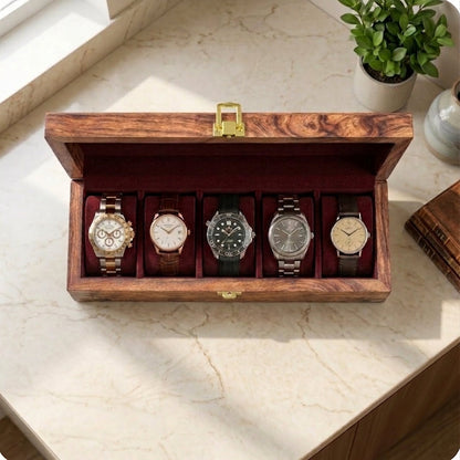 5 Watches - Plain - Wood Top - Elegance Antique Store