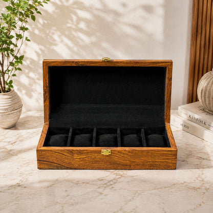 5 Watches - Plain - Wood Top - Black - Elegance Antique Store