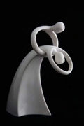 White Abstract Dancing Couple Statue