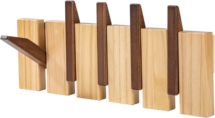 Two-Tone Piano Style Wall Hanger – Oak & Walnut