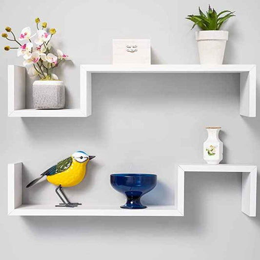 Gatton Dripped Living Lounge Drawing Room Floating Organizer Shelves Decor (Set of 2)