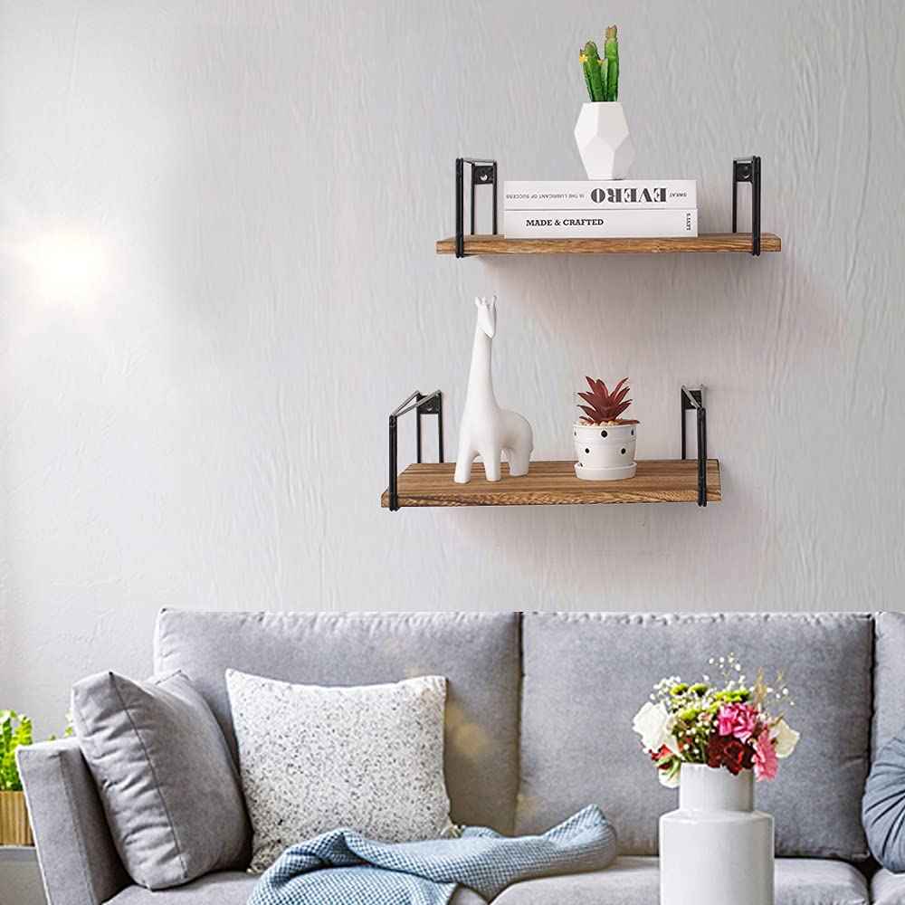 Carbonized Lounge Living Room Floating Organizer Shelf (Set of 2)