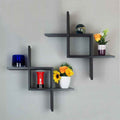 Criss Cross Kids Bedroom Organizer Floating Shelf Decor (Set of 2)
